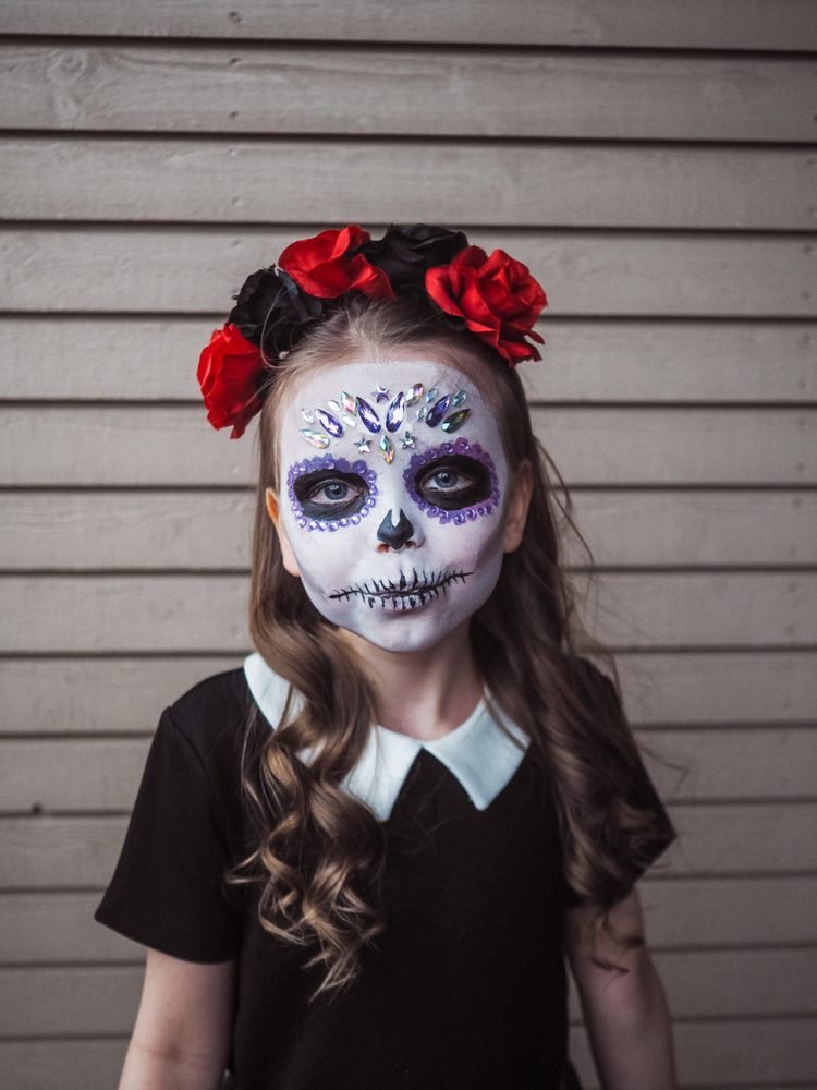 skeleton face paint for girls