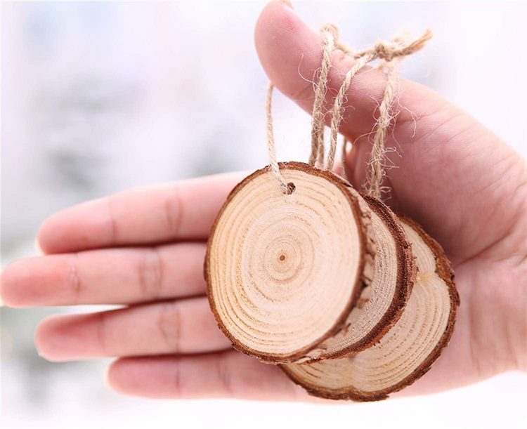 DIY Christmas tree ornaments wood slices ideas