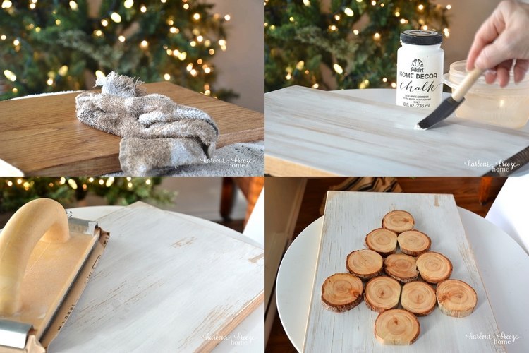 Easy DIY Wood Slice Christmas Tree step by step