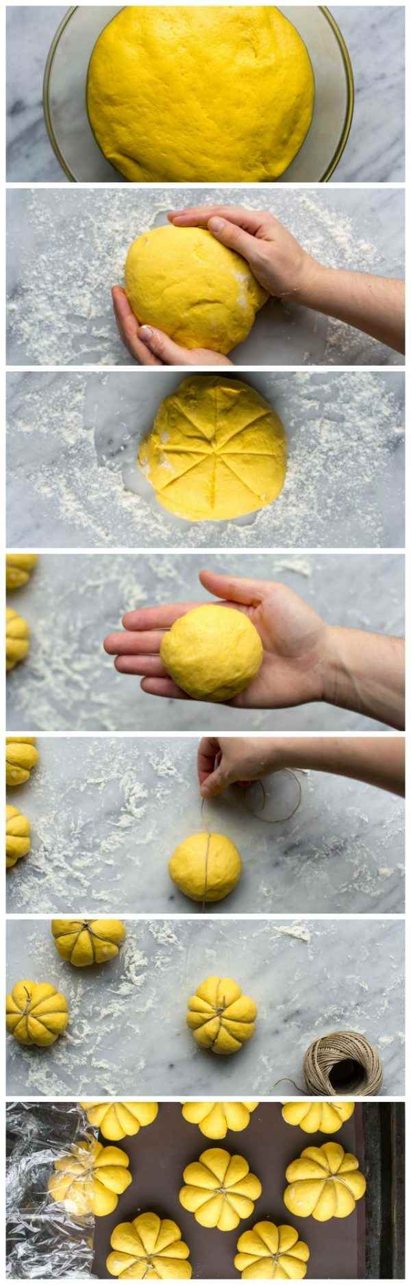How to make Pumpkin Shaped Bread Rolls step by step