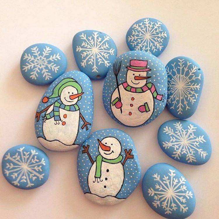 What materials do you need for Christmas rock painting