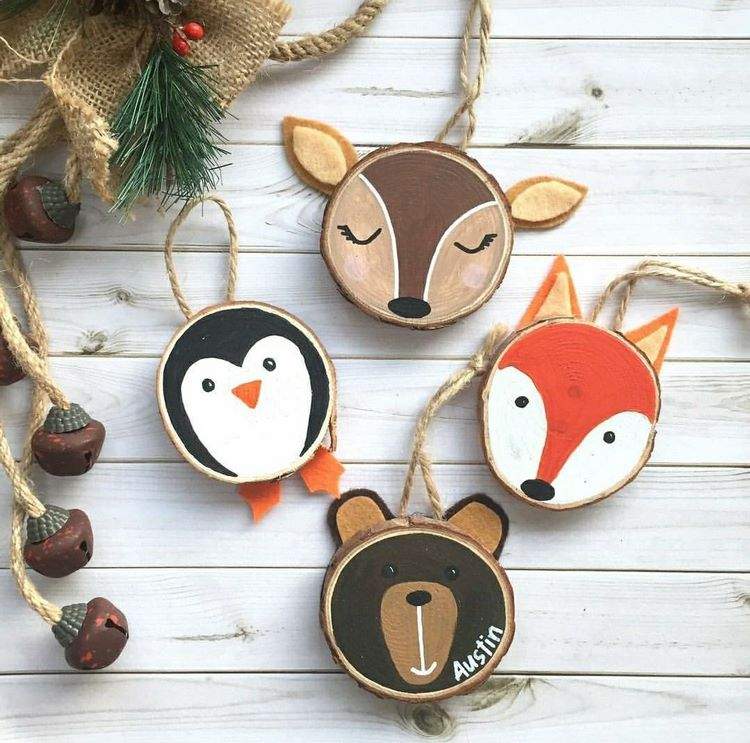 rustic decor ideas wooden Christmas ornaments and decorations 