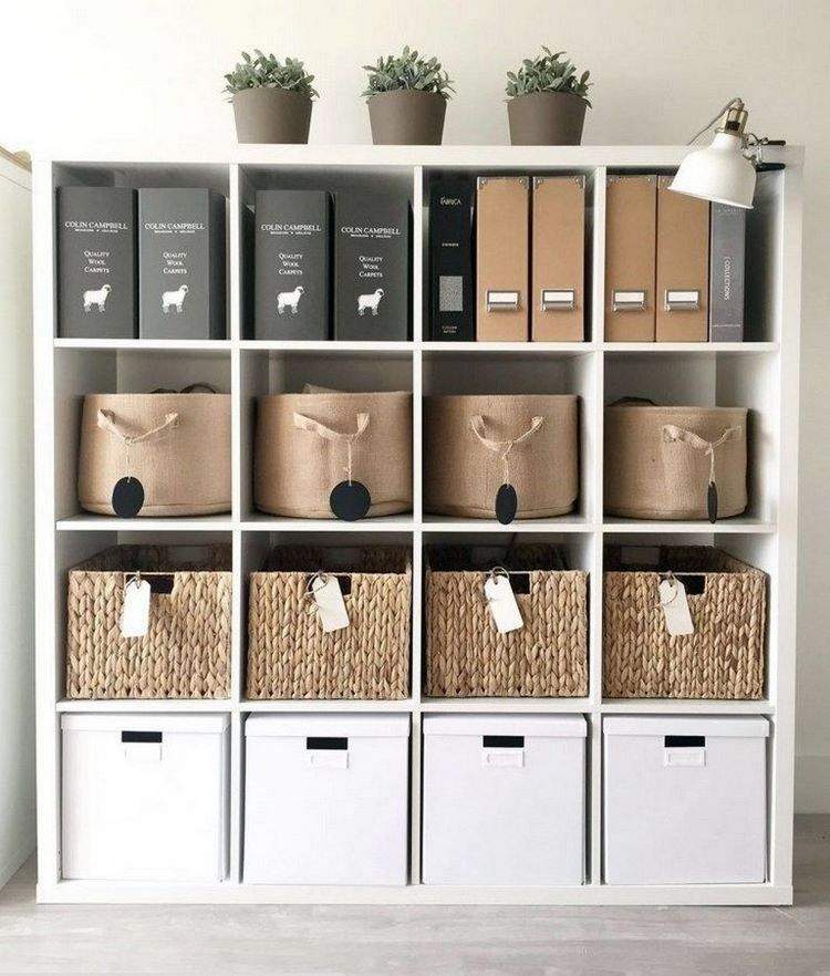 home office storage and organization ideas baskets and bags