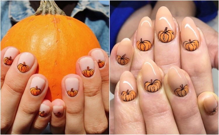 moon nails fall manicure designs