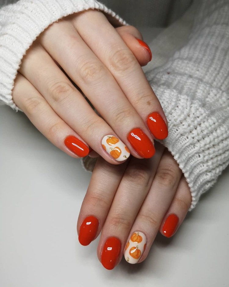 pumpkin nails manicure stickers original designs