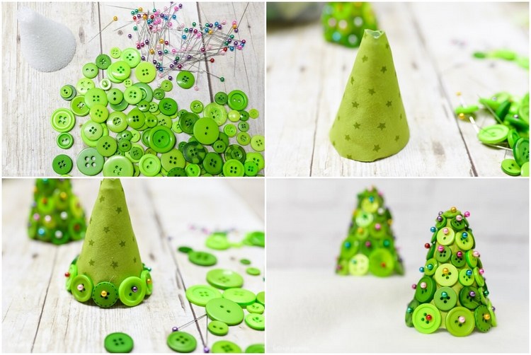 DIY Button Christmas Trees tutorial