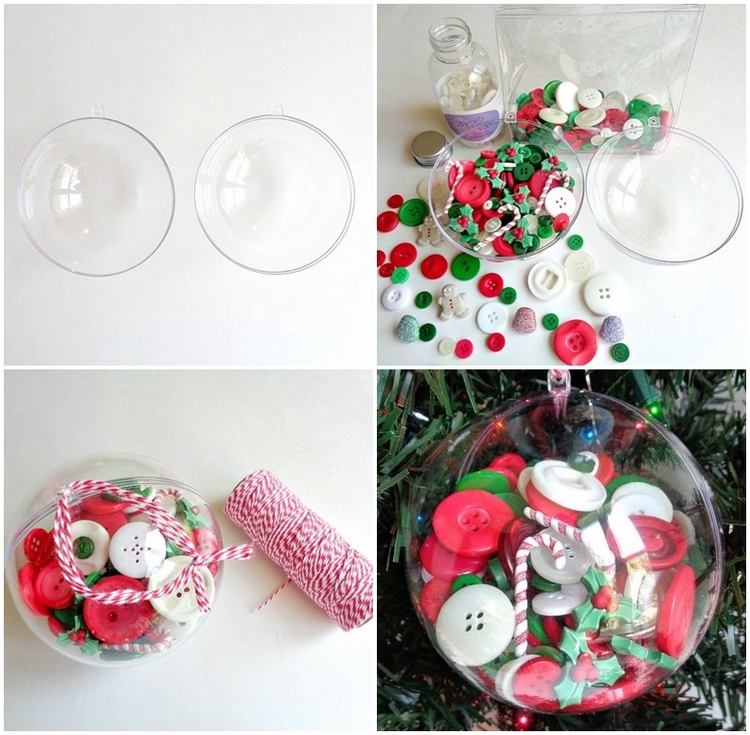 DIY Button Filled Christmas Ornaments tutorial