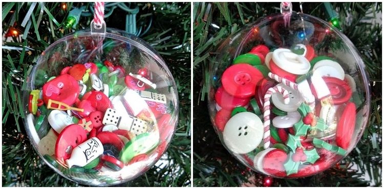 DIY Button Filled Christmas Ornaments
