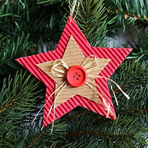 DIY Cardboard Christmas Star Ornament budget friendly decor ideas