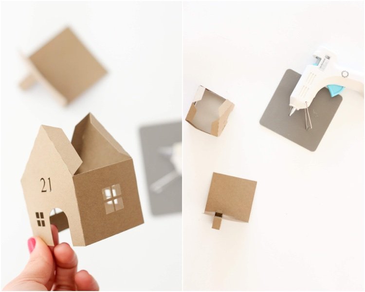 DIY Christmas village cardboard free templates
