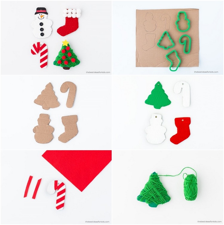 DIY Cookie Cutter Cardboard Ornaments instructions