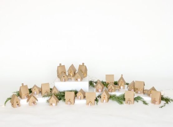 DIY-illuminated-cardboard-Christmas-village