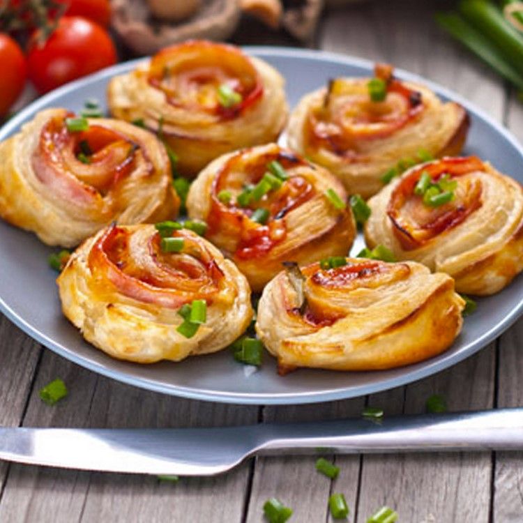 Christmas menu ideas Ham and cheese puff pastry rolls recipe