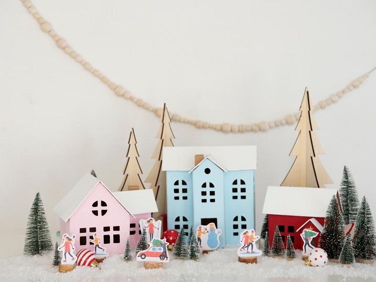 How to make a Christmas village DIY festive home decor ideas