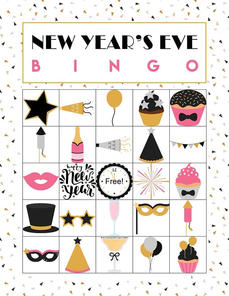 NYE Bingo printable