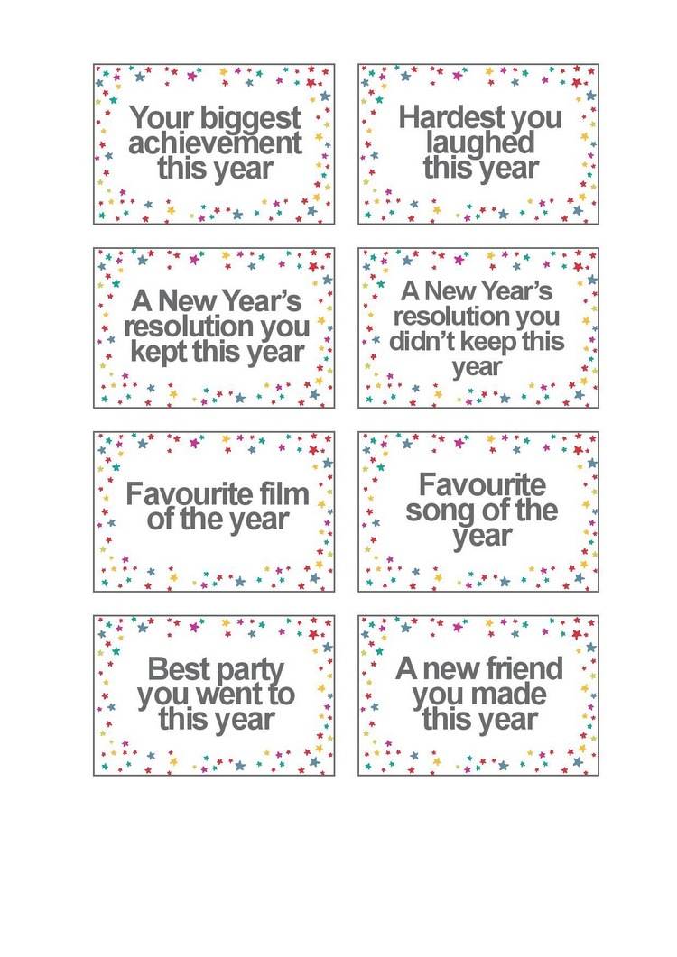 Printable NYE Party Game fun activities for kids and adults
