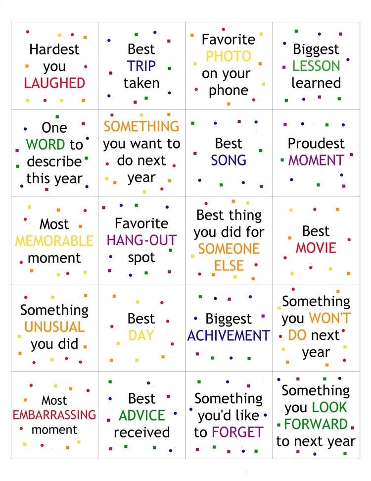 Printable new years eve Party Games