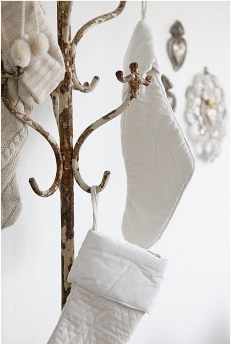 Use the coat rack to hang your Christmas stockings