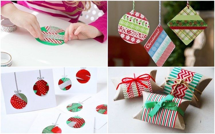 Washi Tape Christmas Ornaments craft ideas