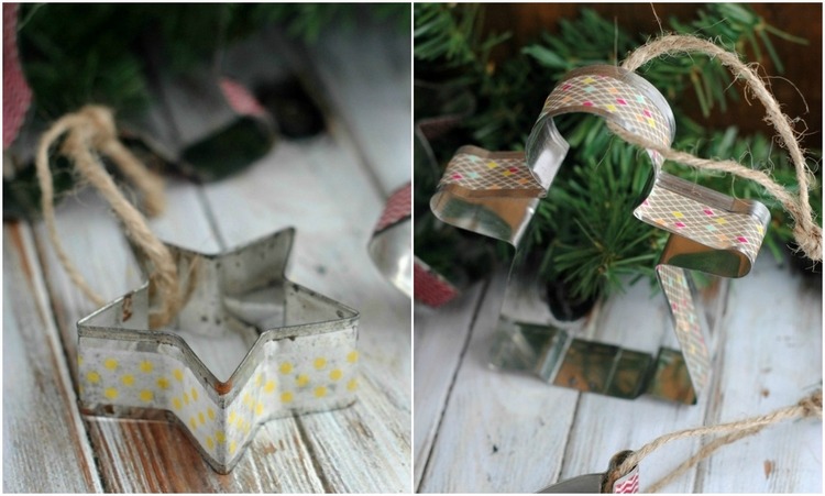 Washi Tape Cookie Cutter Ornaments