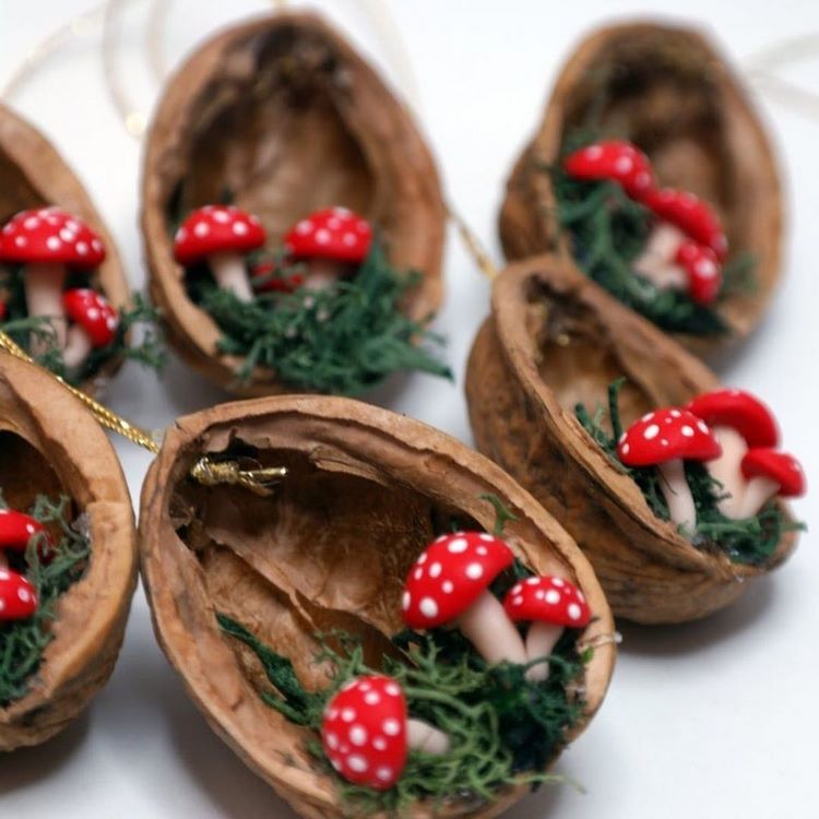 cute DIY walnut shell Christmas ornaments ideas fun crafts and activities