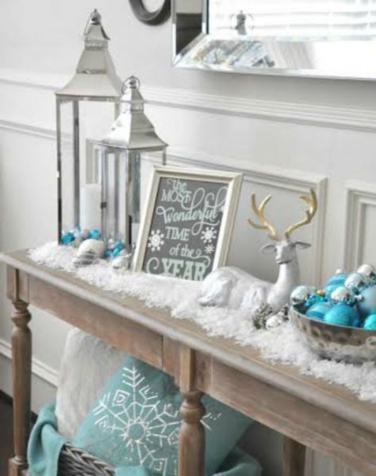 fake snow home decorating ideas winter compositions