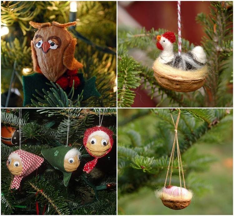 fun crafts for kids DIY Christmas tree ornaments natural materials
