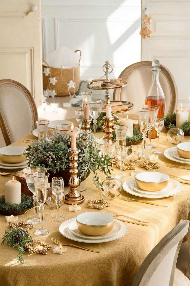 gold table decoration New years eve ideas