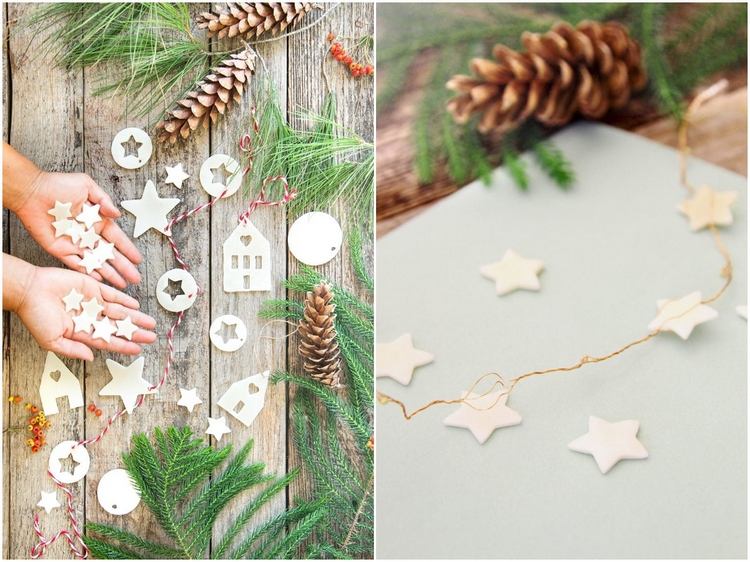 salt dough Christmas garland ideas DIY home decoration