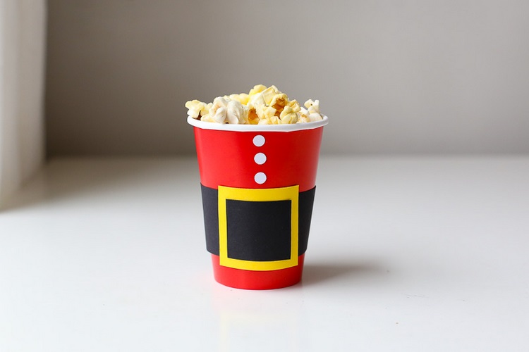 DIY Christmas Santa popcorn cup