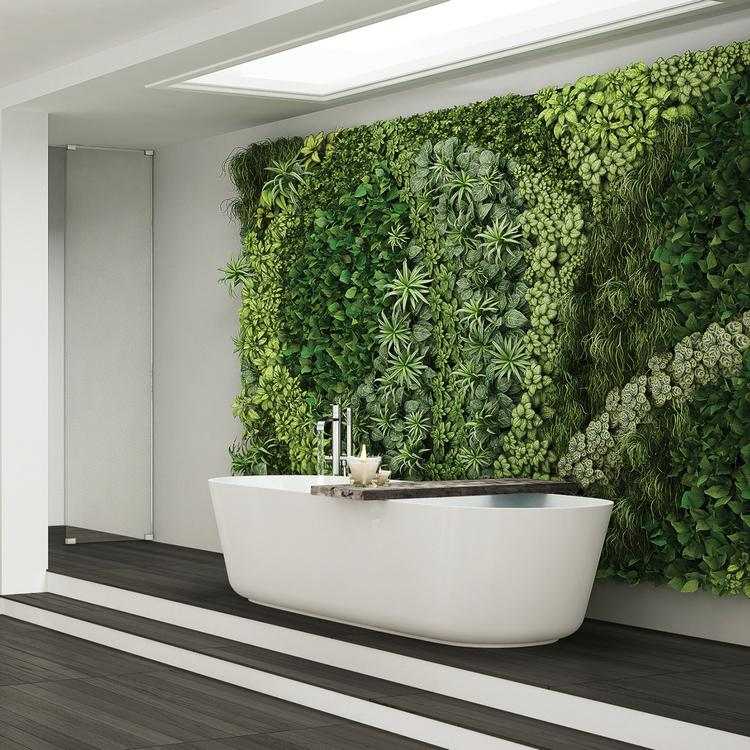 wall in the bathroom - decoration that us closer to nature