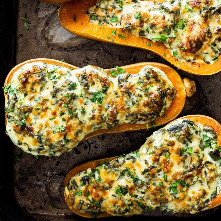 healthy and delicious food spinach stuffed butternut squash recipe 