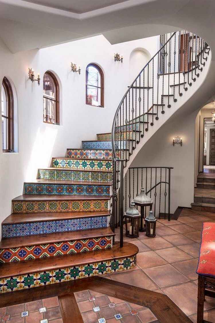 amazing stair riser decorating ideas tile pattern