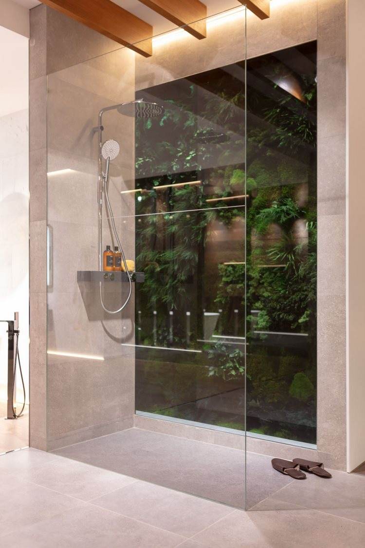 bathroom design shower enclosure with vertical garden