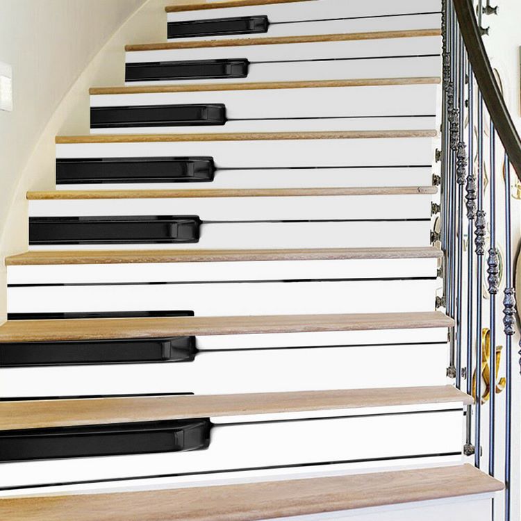 creative staircase decor ideas piano pattern