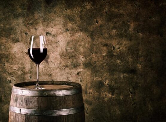 glass-of-red-wine-on-barrel-home-cellar-design-ideas