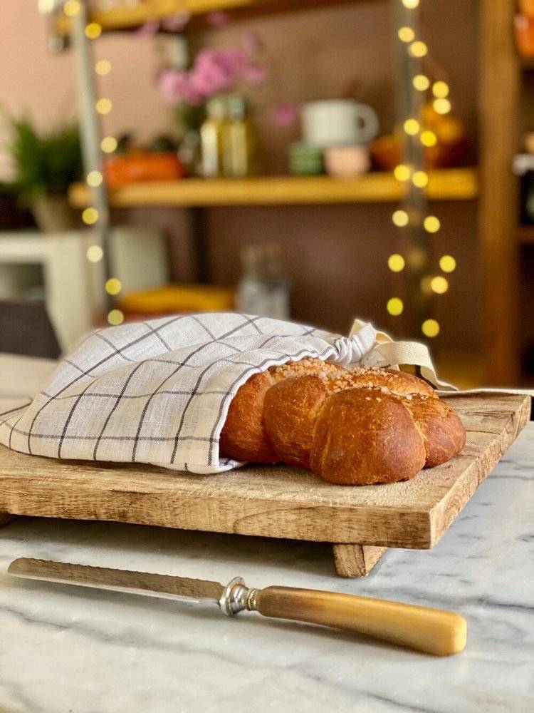 Reusable Linen Loaf Bags - 100% Linen - Set of 2 - Washable Bread