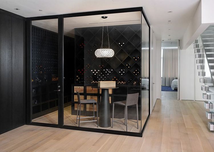 modern home ideas contemporary wine cellar and tasting space