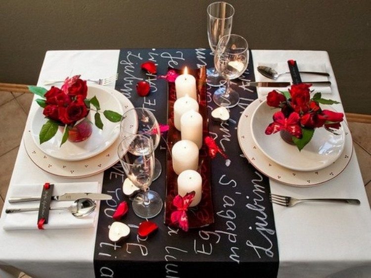 romantic dinner for two table setting ideas flowers candles