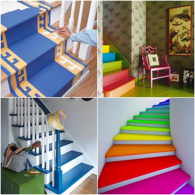 staircase renovation ideas original paint ideas rainbow