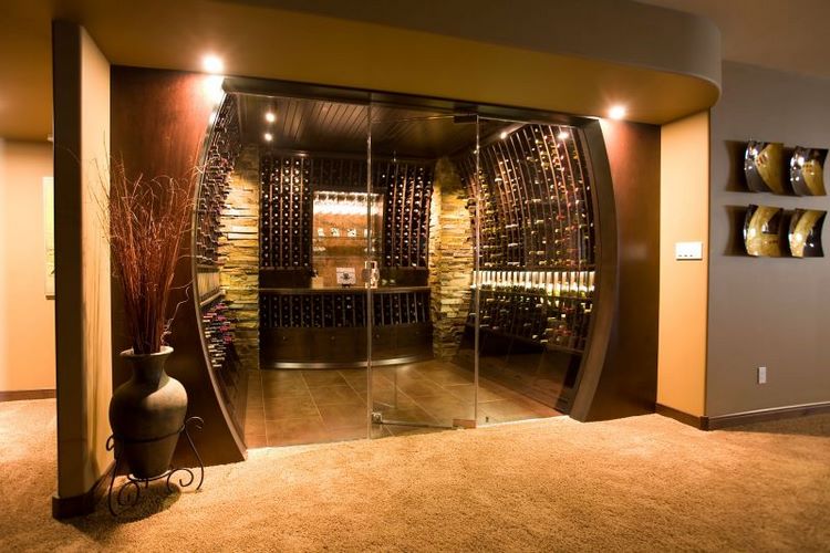 wine cellar with glass doors creative design ideas