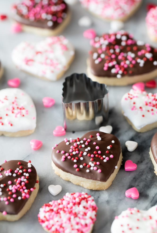 Chocolate covered Valentine cookies