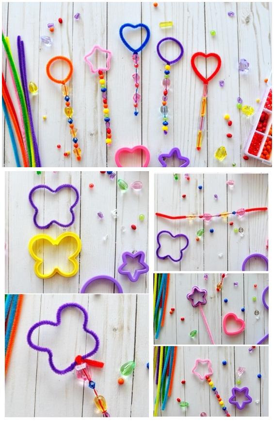 DIY Pipe Cleaner Bubble Wands with Cookie Cutters