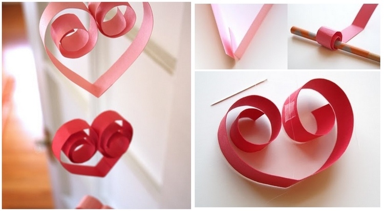 DIY Quilling Heart Valentine Garland