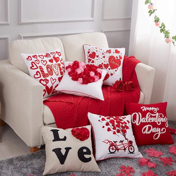 DIY Valentines Day throw pillow ideas quick home decoration