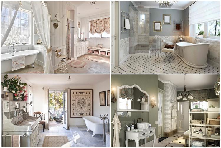 Elegant furniture in Provence style bathrooms