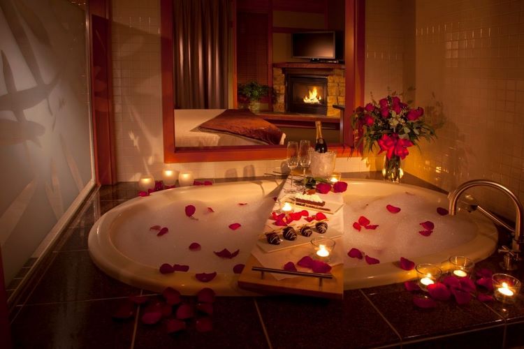 February 14 ideas romantic bathroom decor with candles
