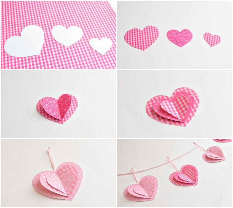 Valentines Day 3D Heart Garland