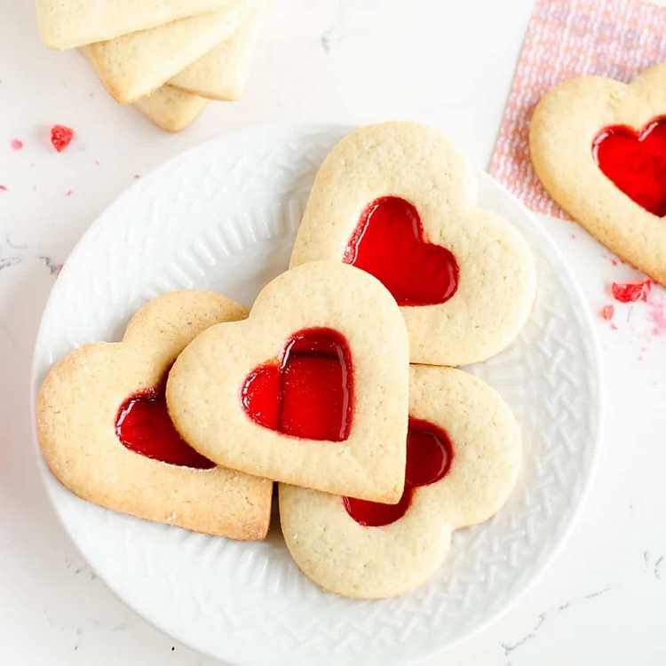 Stained glass Valentine cookies