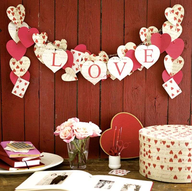 Valentines day crafts DIY garland ides